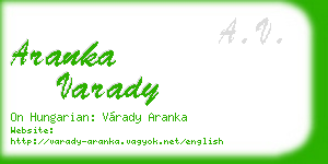 aranka varady business card