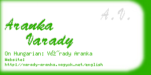 aranka varady business card